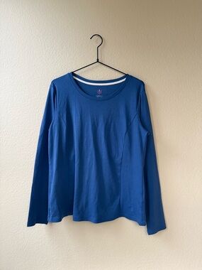 Isaac Mizrahi Long Sleeve Top in Blue